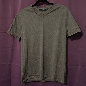 Murano Liquid Luxury Slim Fit Charcoal Heather Grey V-Neck T-Shirt